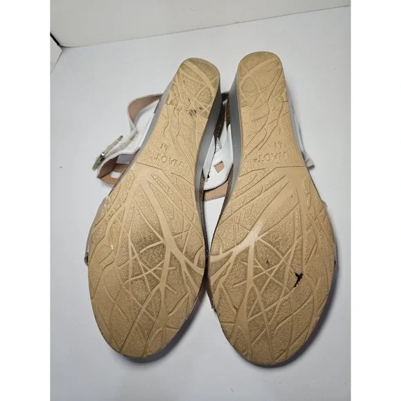 Naot Womens Dynasty Sandals EU 41 US 10 Rose Gold White Leather Wedge - Picture 3 of 10